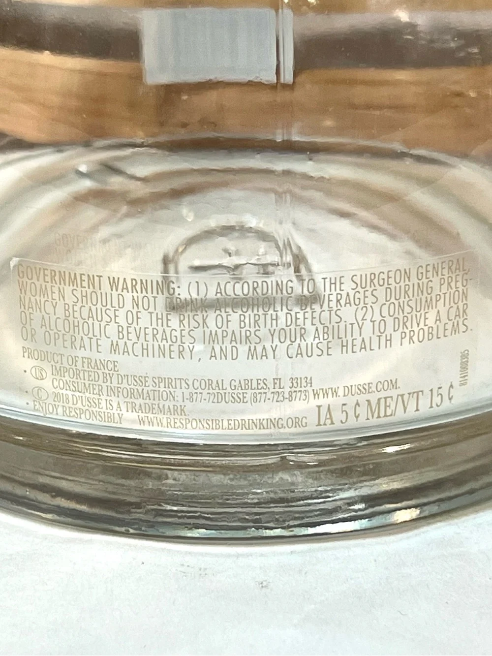 ☀️2/$20 Clear Glass Decanter Bottle w Cork Stopper | Empty D'USSÉ Cognac Bottle